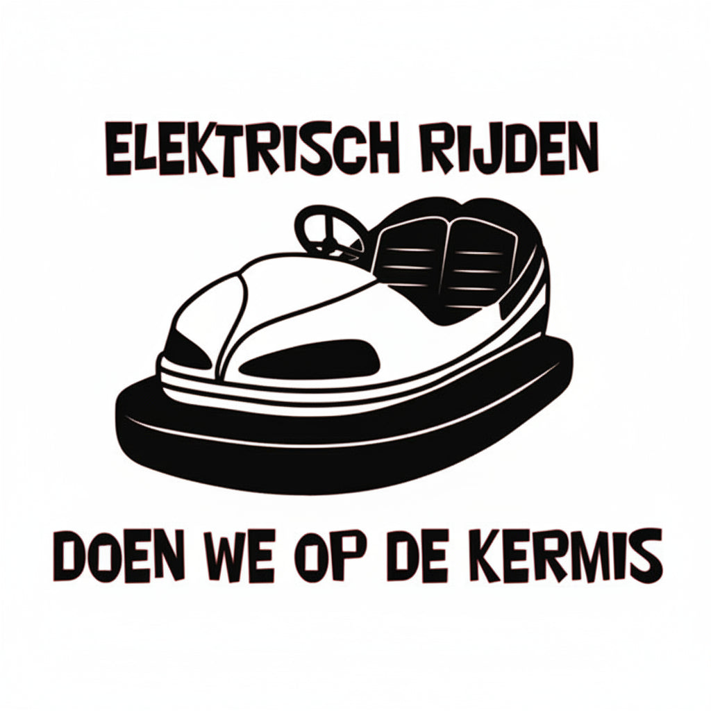 Sticker - Electrisch rijden doen we op de kermis - Zwart